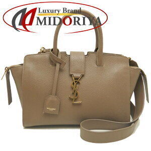 SAINT LAURENT Downtown Handbag Leather Beige
